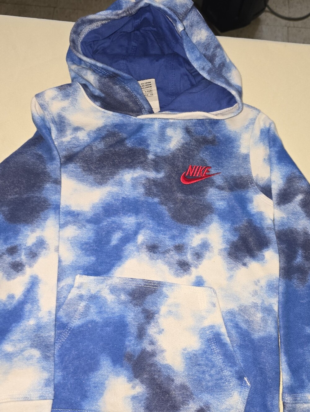 Nike Kids' Blue Tie-Dye Hooded Pullover